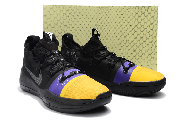 Men Nike Kobe AD EP Black Purple Yellow Shoes